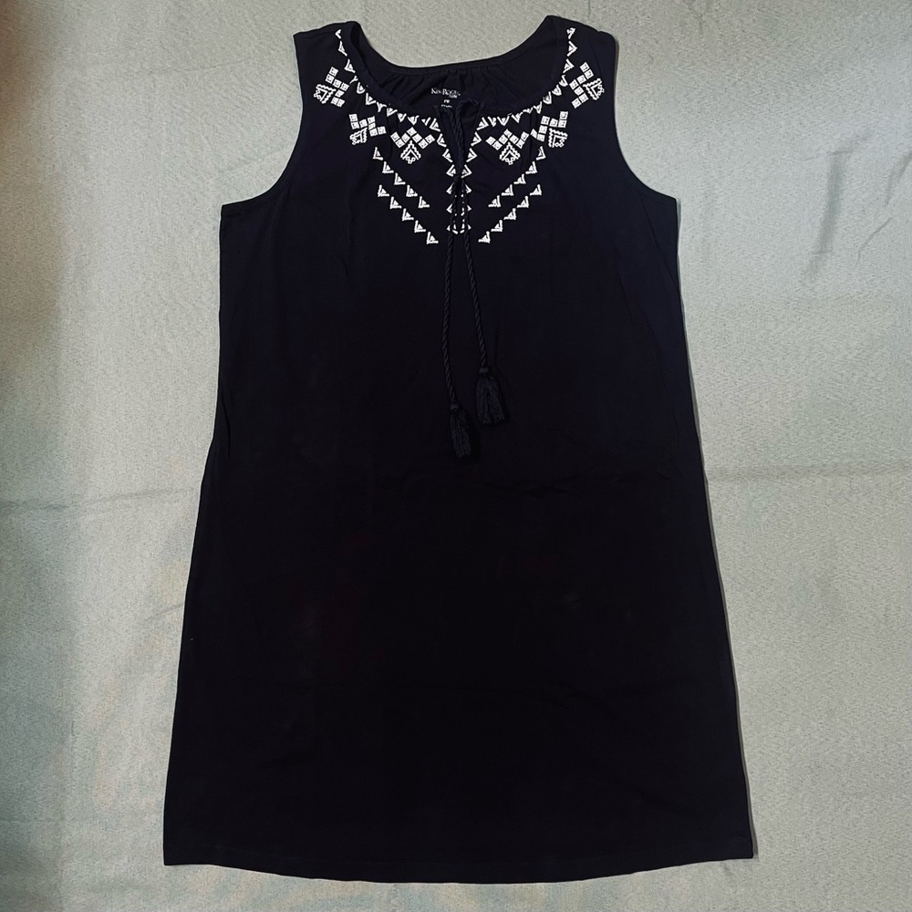 Embroidered Dress Blk Sleeveless Cotton Boho EUC SzMP $5 ADD ON with $15+ Bundle - Picture 5 of 8